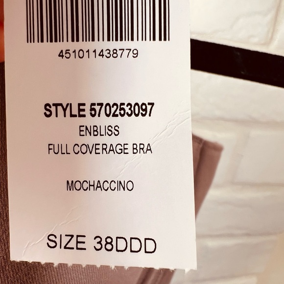 NWT Soma Enbliss Full Coverage Lined Underwire Bra 38DDD Mochaccino Brown #0017 - Picture 8 of 12